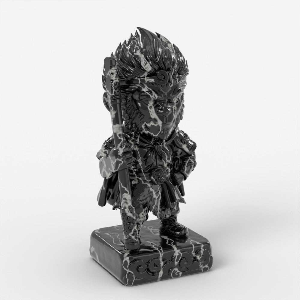 Wukong figure in black marble resin
