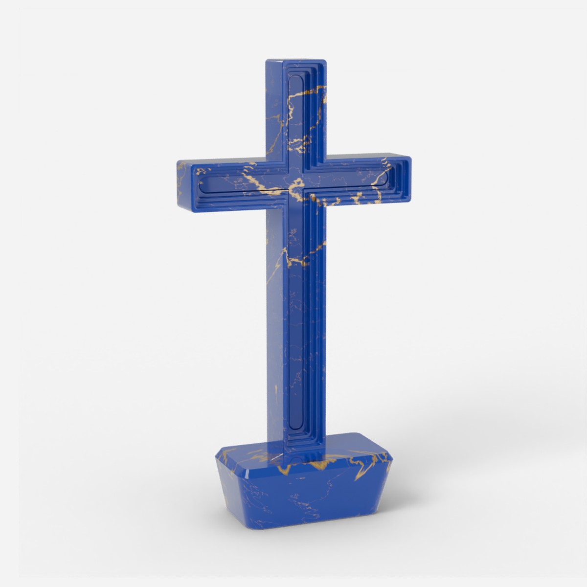 Infinity Cross − in cobalt blue with gold streaks