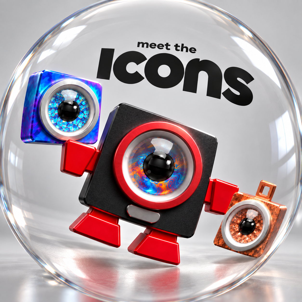 Meet the Icons: the Icon Collectible with the Icon Key and Icon Mag, each with a Xiris eye