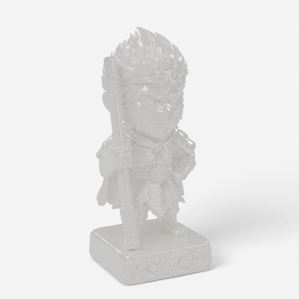 Wukong figure in pearl white resin